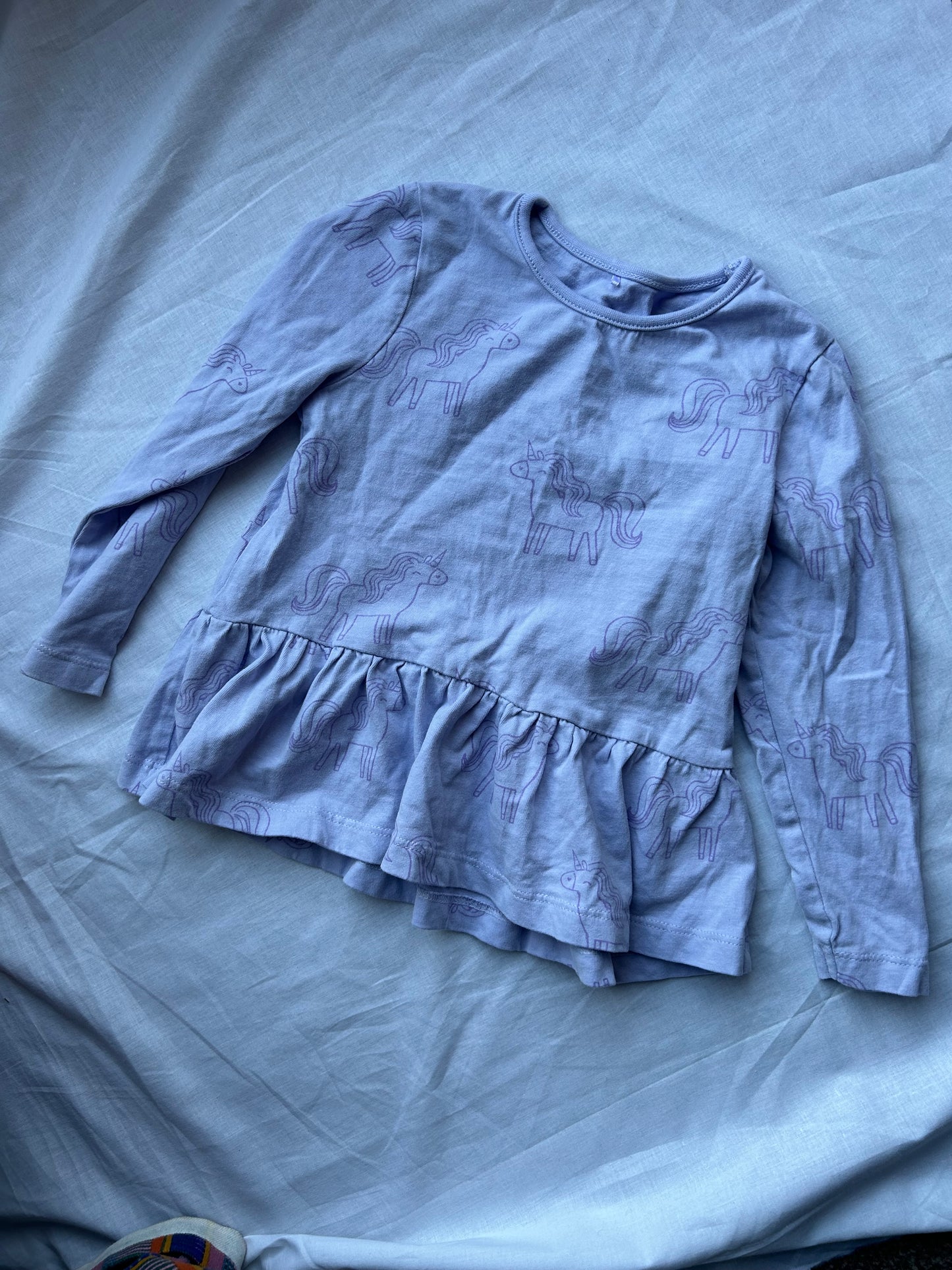 Kids Age 3-4 Unicorn Blue Top
