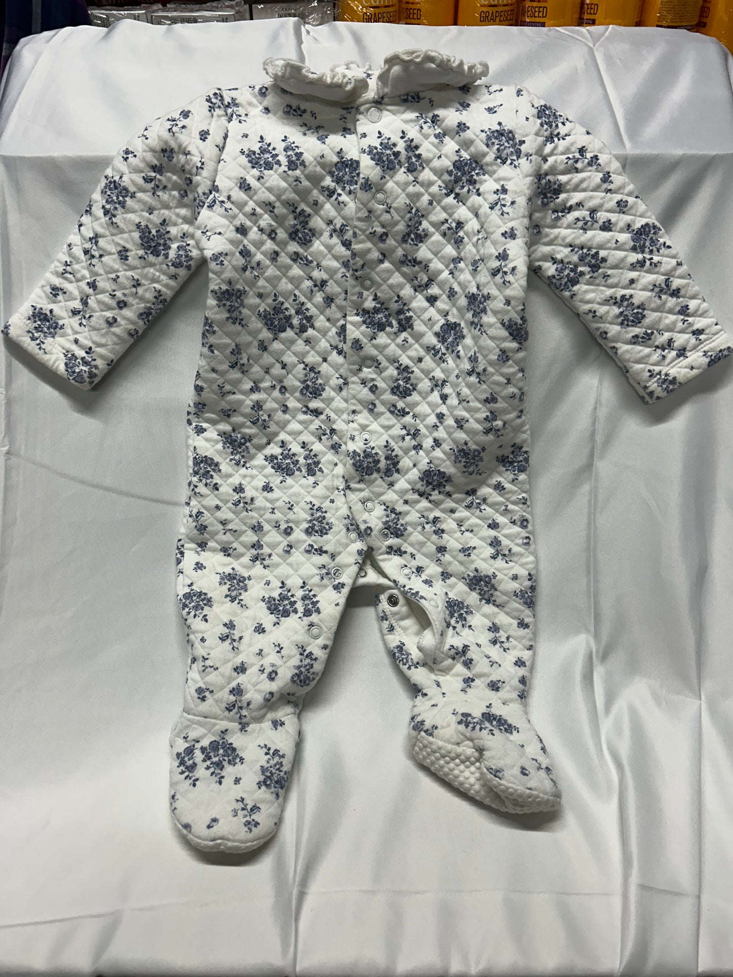 Baby 6-9 months White and Blue Baby Coat