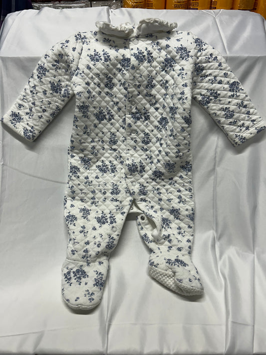 Baby 6-9 months White and Blue Baby Coat