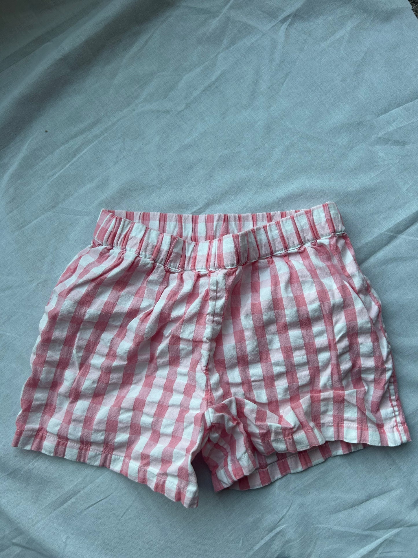 Kids Age 3-4 Pink and White Check Shorts