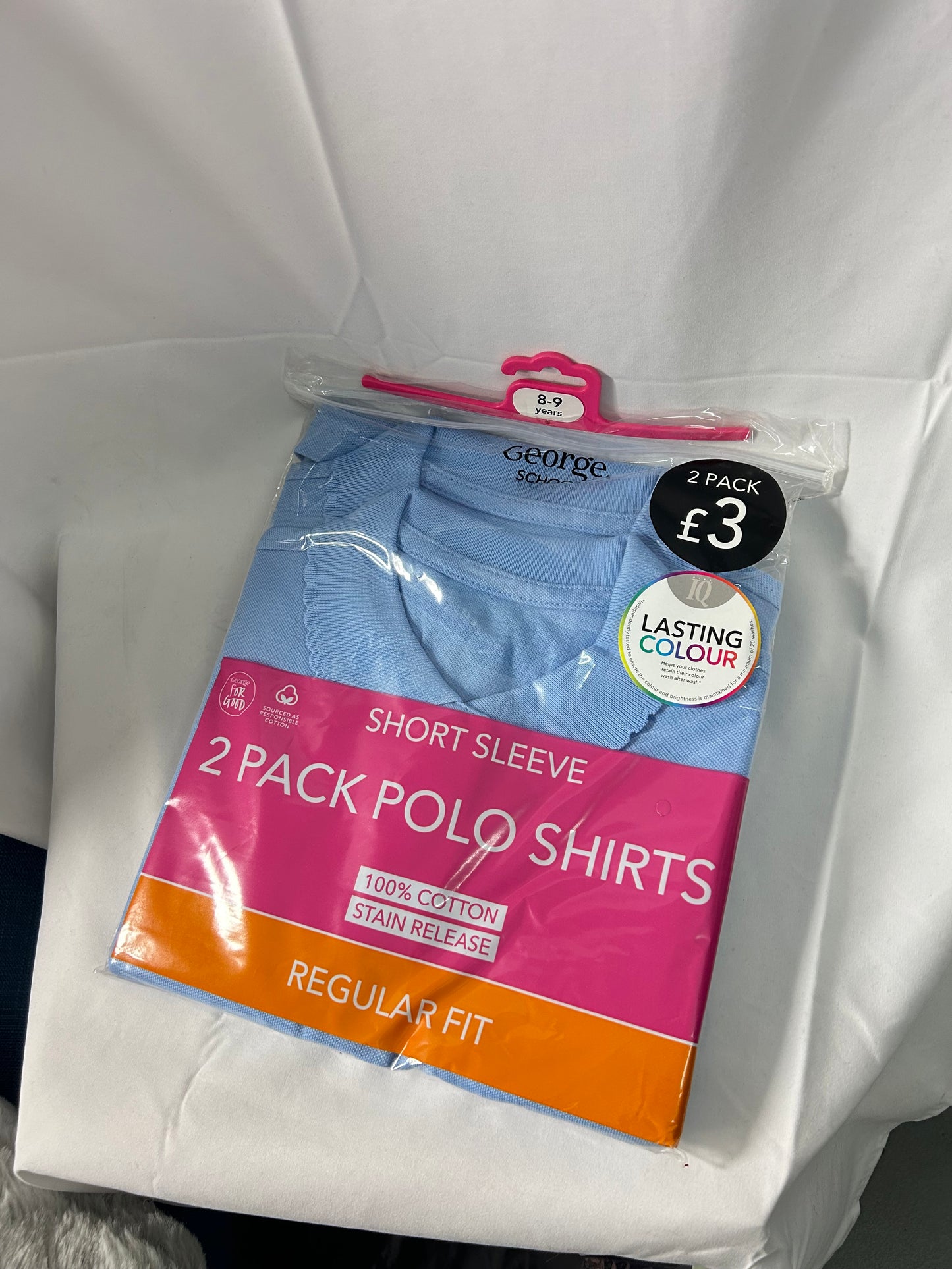 Kids age 8-9 - Blue Polo shirts school uniform George@Asda