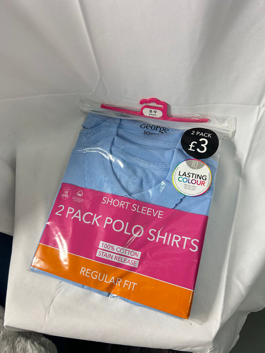 Kids age 8-9 - Blue Polo shirts school uniform George@Asda