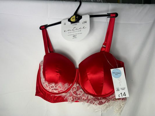 Ladies size 38C - Red Bra - George@Asda