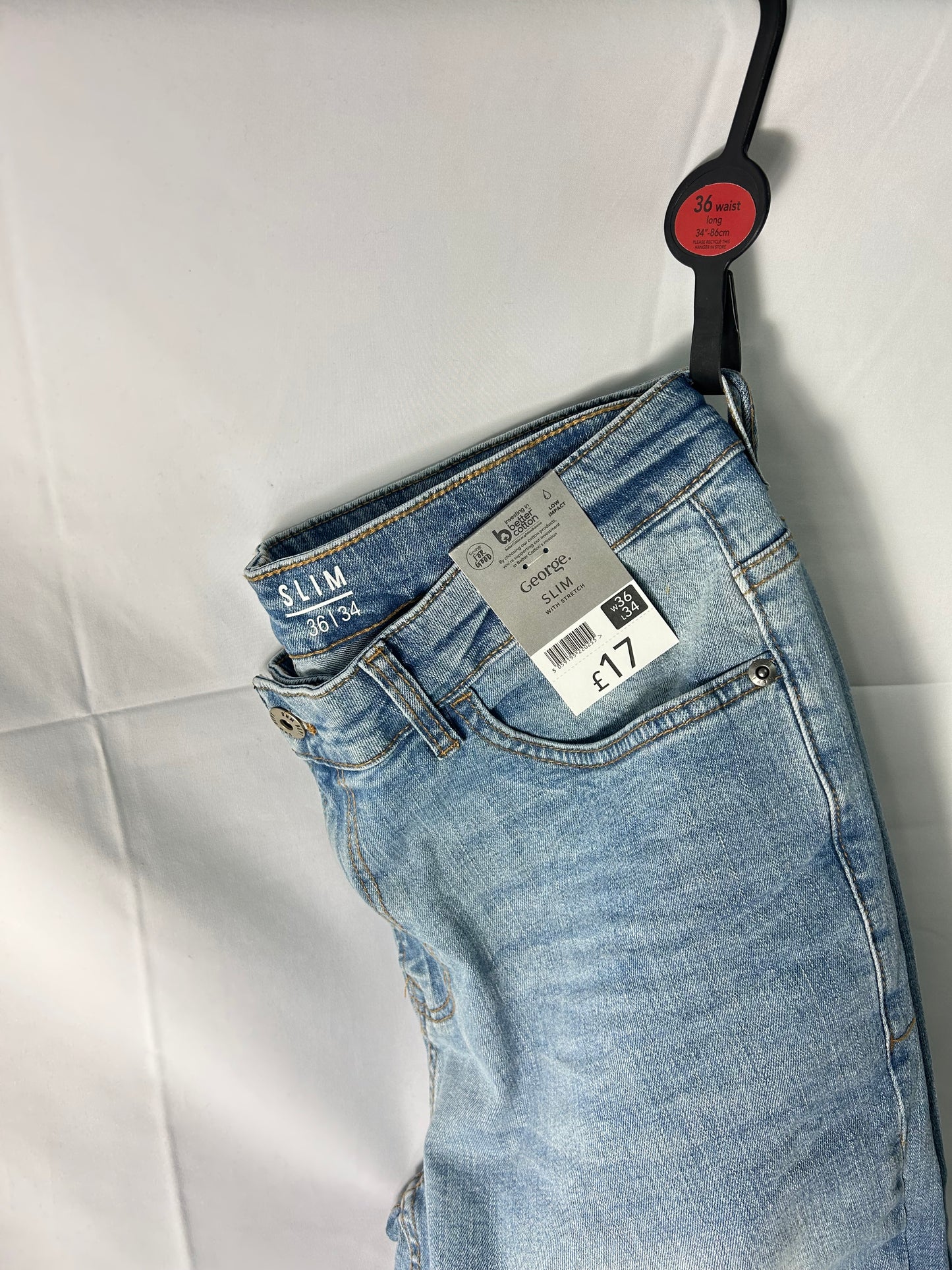 Men’s George@Asda blue jeans - size 36 inch waist, 34 inch leg