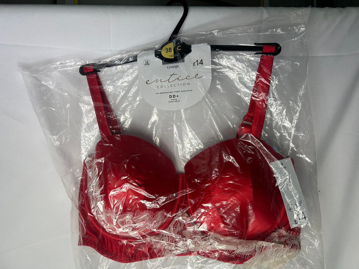 Ladies size 38C - Red Bra - George@Asda