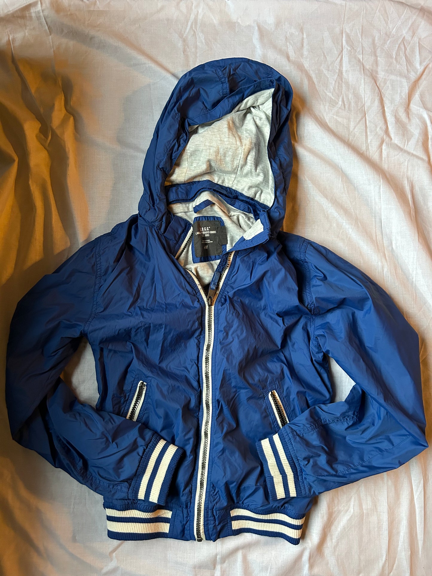 Kids Age 11-12 Blue Hooded Tracksuit Top