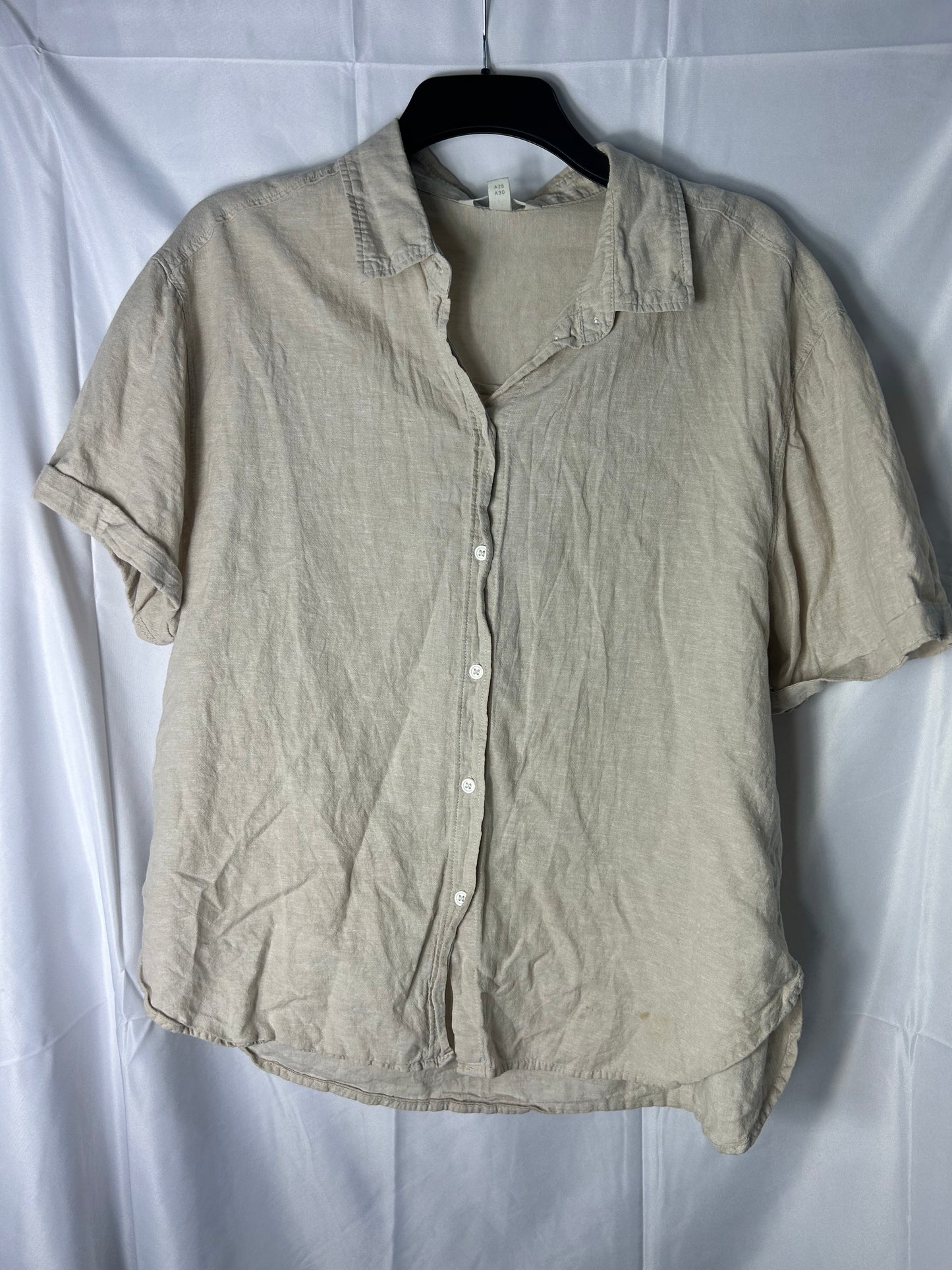 Ladies size large - linen blend H&M beige shirt
