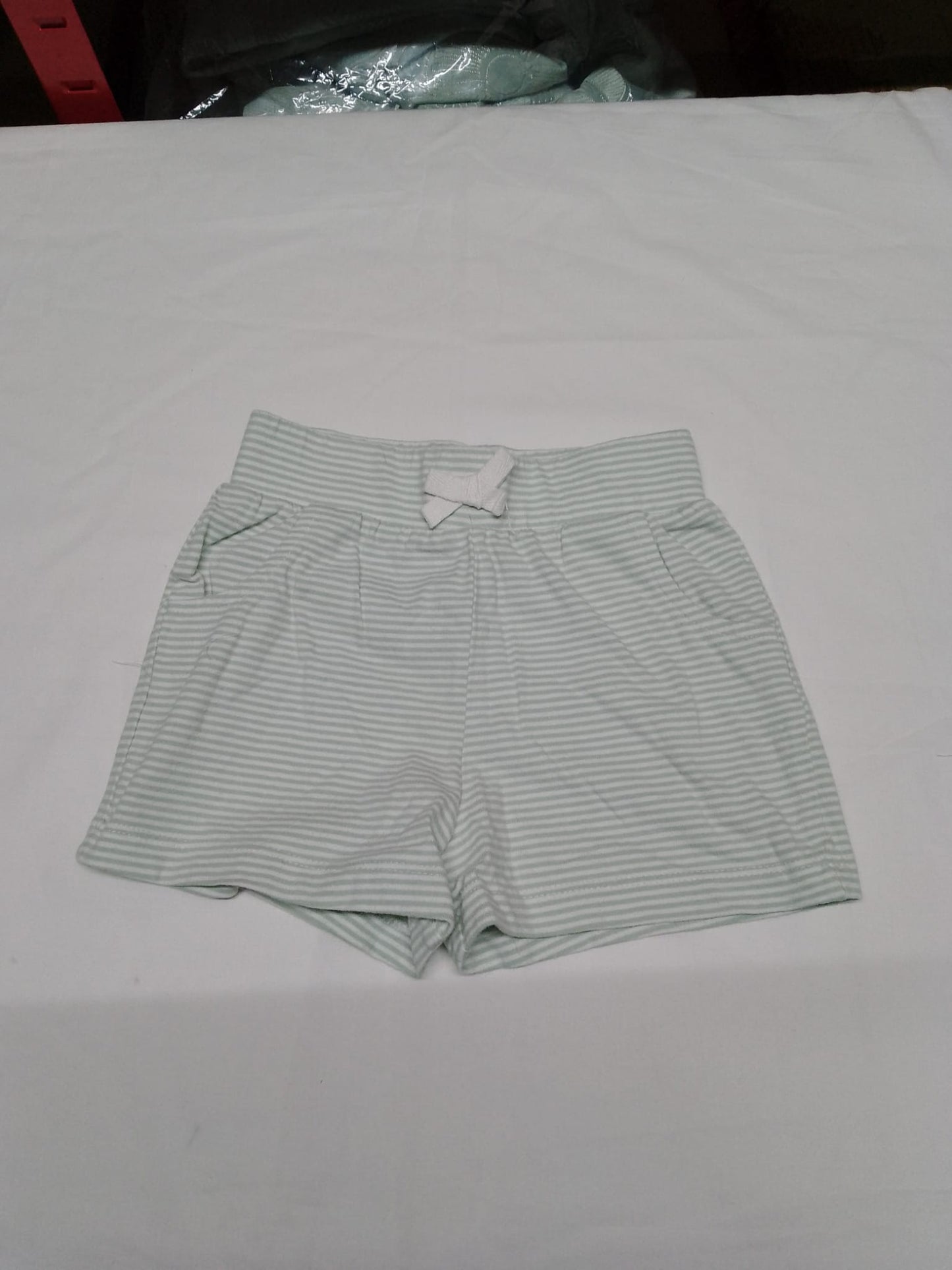 Kids Age 2-3 years Pale Green and White Shorts