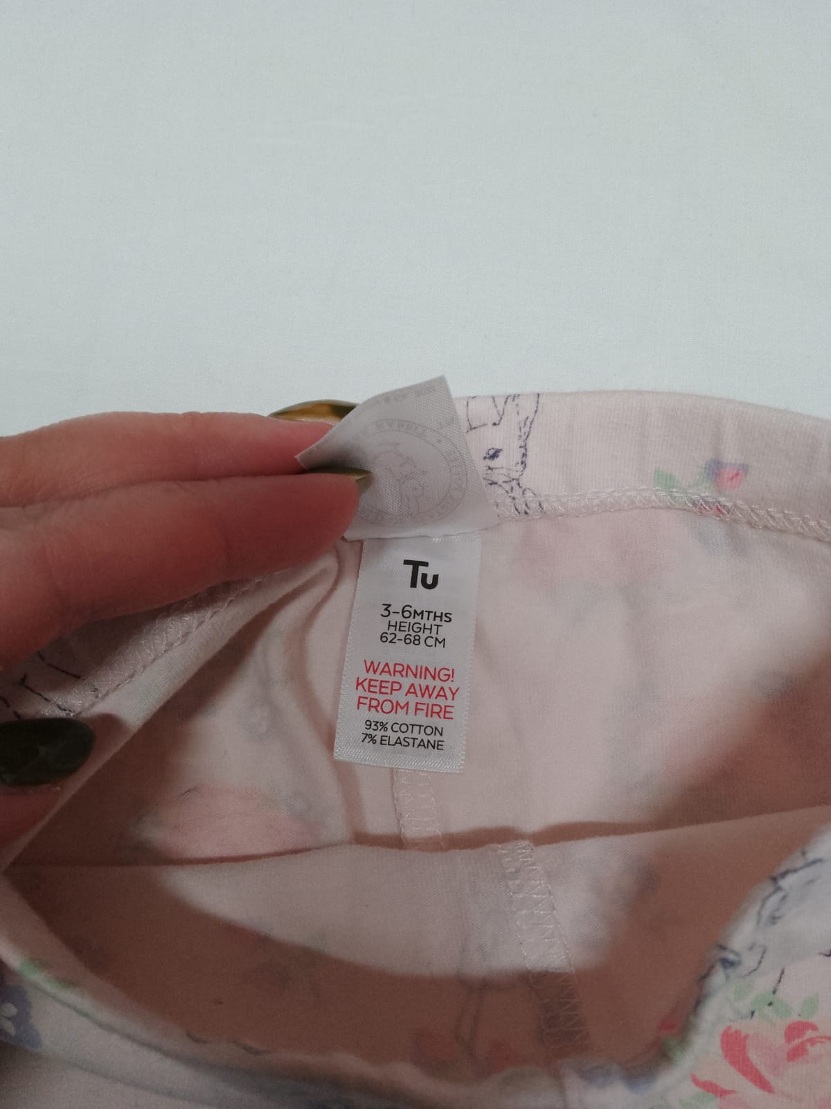 Baby 3-6 months pale pink Peter Rabbit Trousers