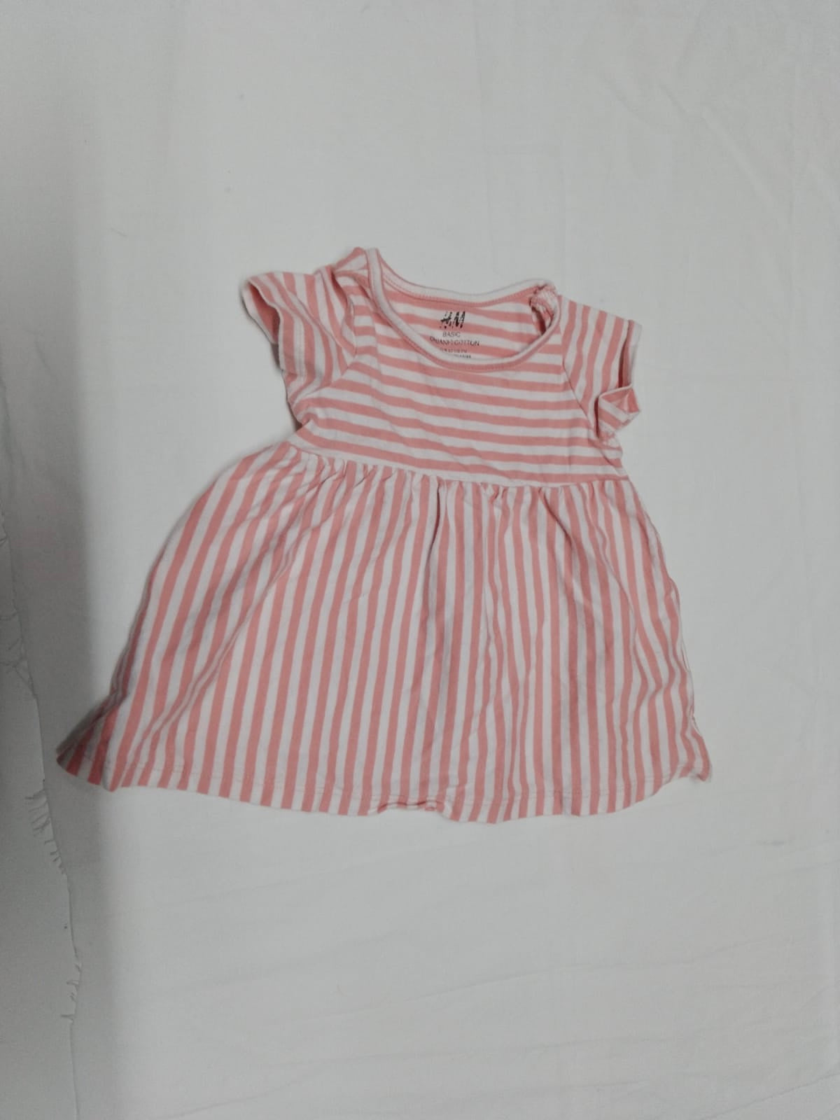Baby 2-4 months Striped Pink and White Dress H&M