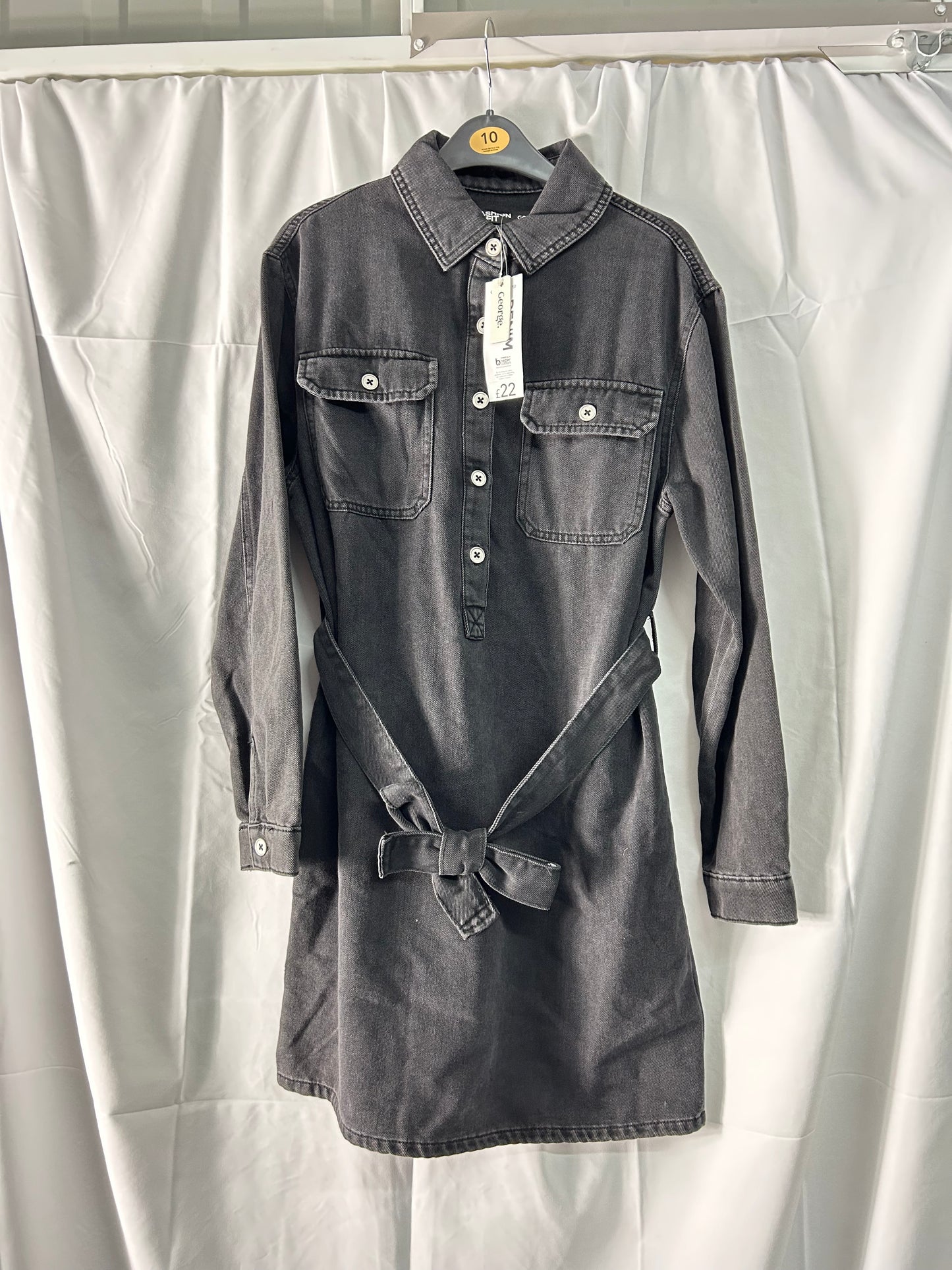 Ladies size 10 - grey denim dress George@Asda