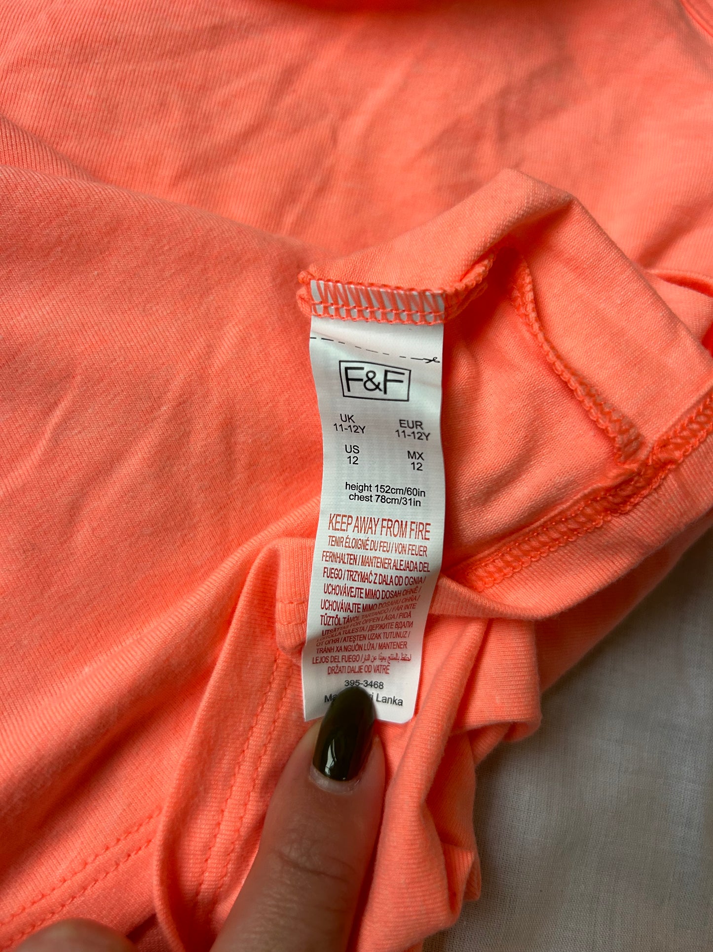 Kids Age 11-12 peach vest top