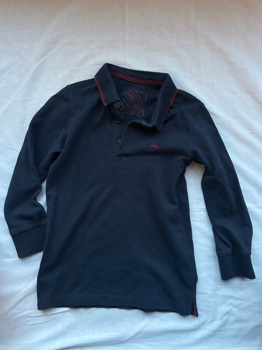 Kids 5-6 Navy Long Sleeve Polo Top