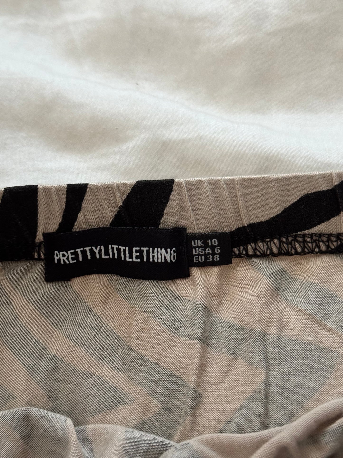 Ladies size 10 - PrettyLittleThing skirt animal zebra