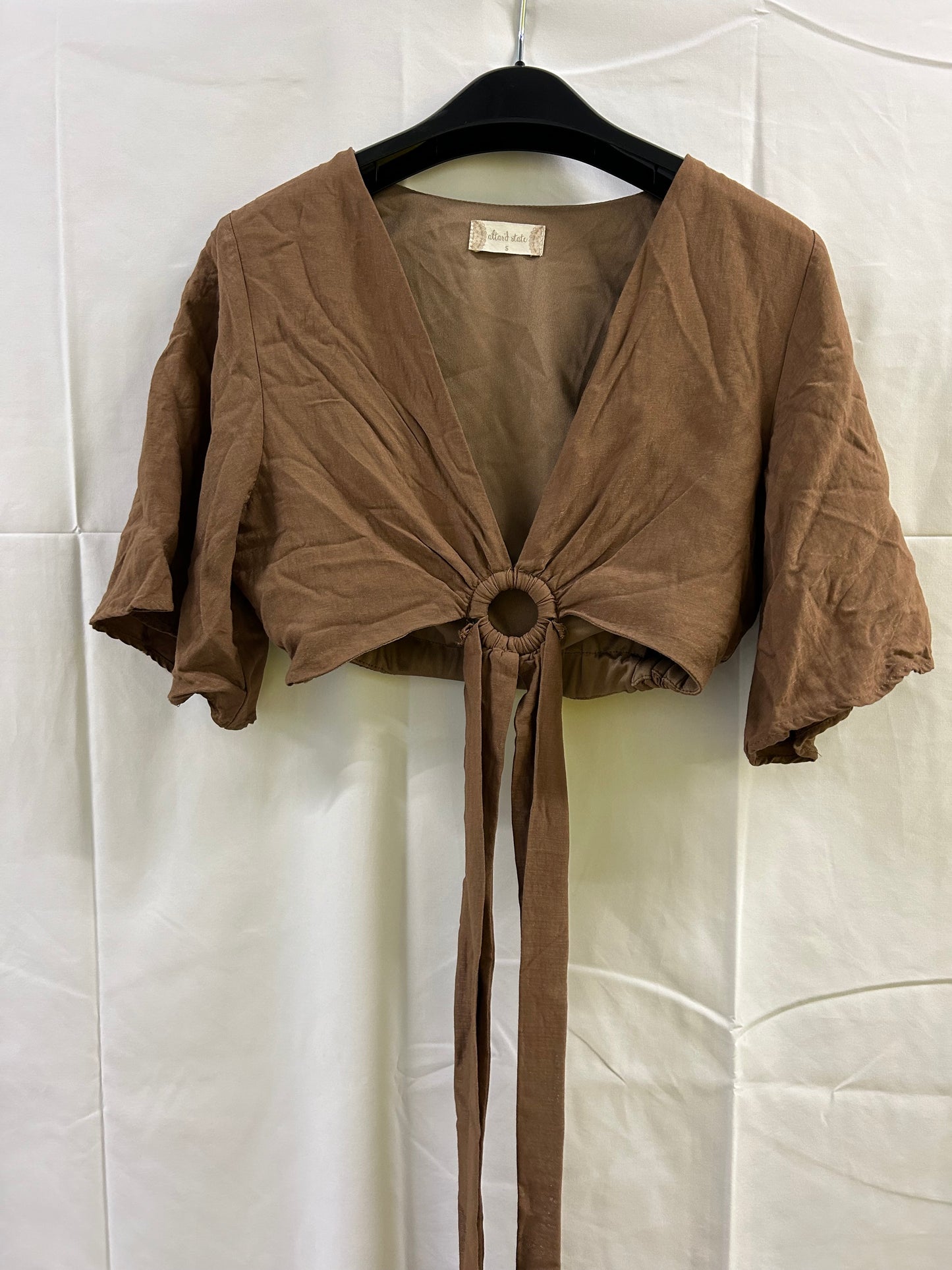 Ladies Size 8 - ‘Altered State’ Brown Crop Top