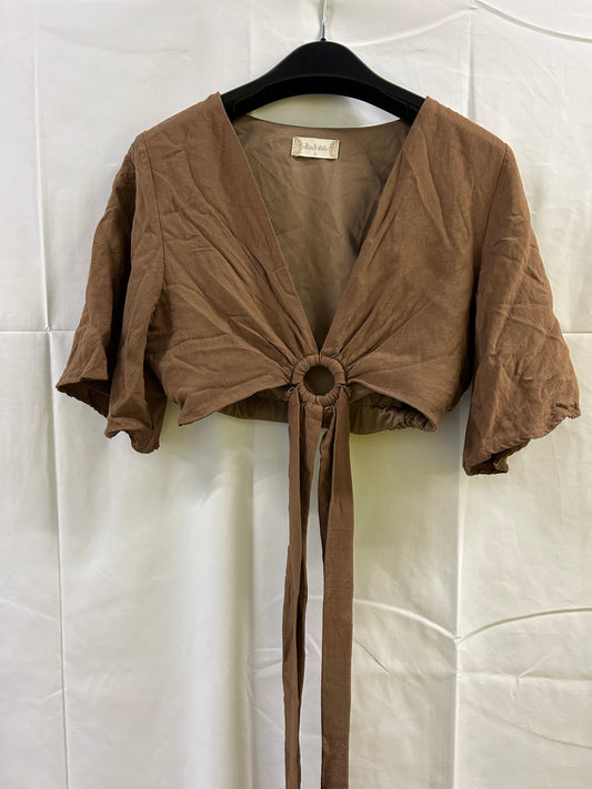 Ladies Size 8 - ‘Altered State’ Brown Crop Top