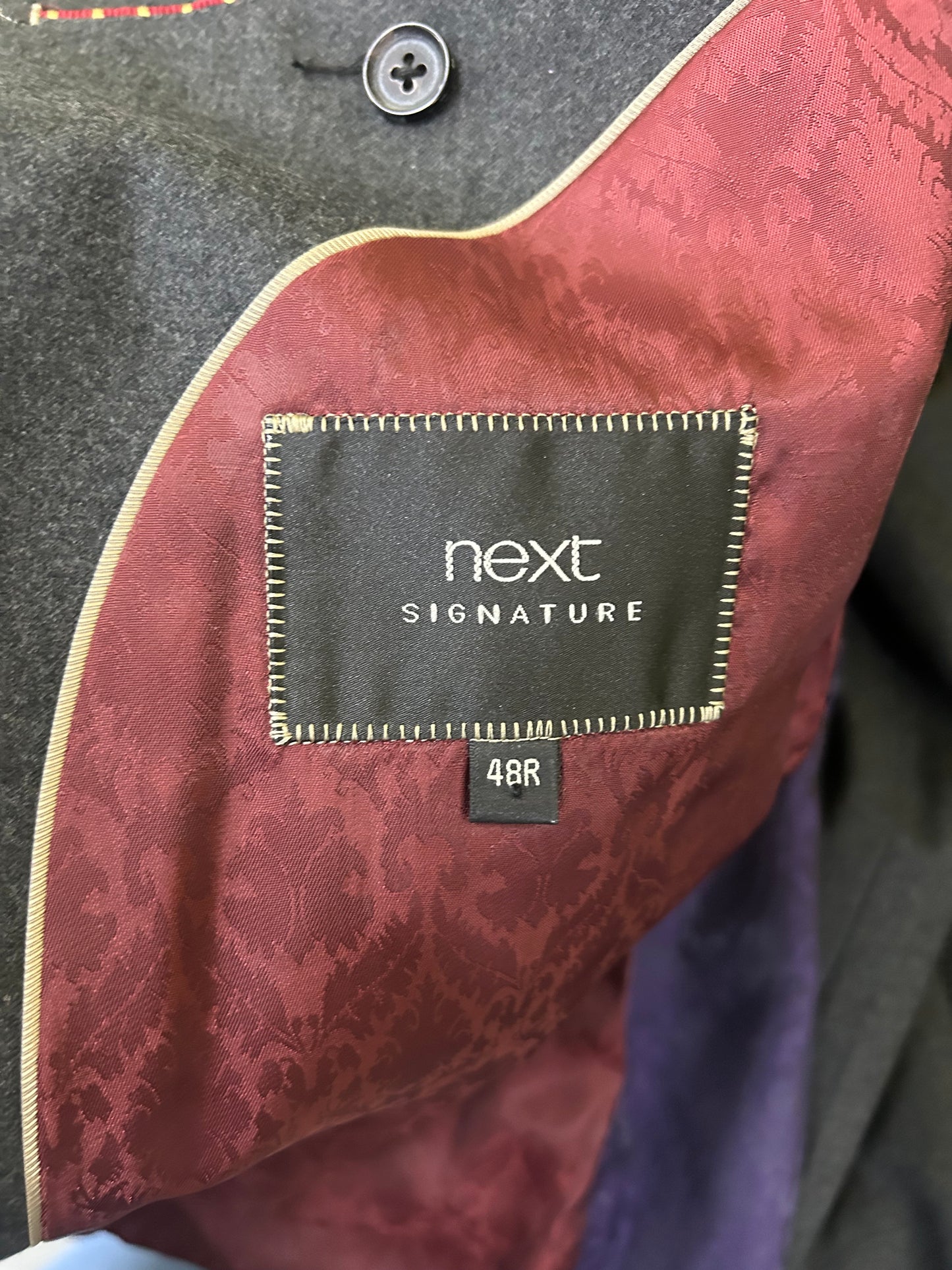 Mens Suit Grey Next Jacket (48 inches)