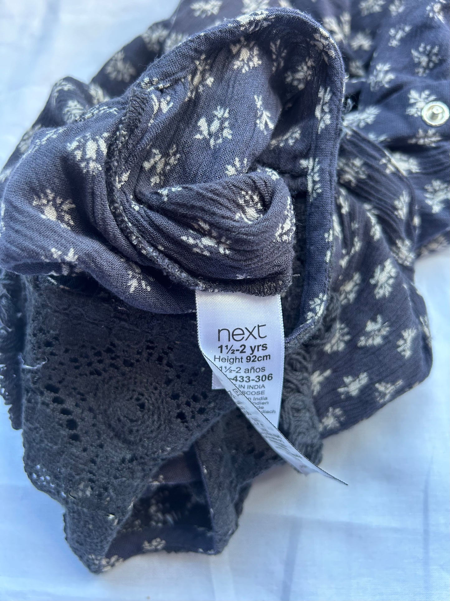 Baby 18-24 Months Blue Ditsy Playsuit Flowery