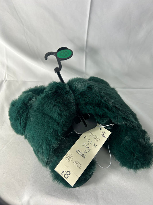 Ladies size 3-4 - Green slippers George@Asda