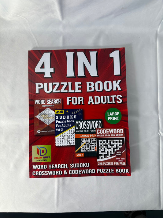 4 in 1 - Puzzle book for adults