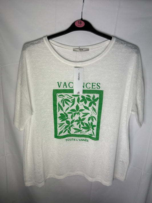 Ladies size 18 - white t-shirt George@Asda
