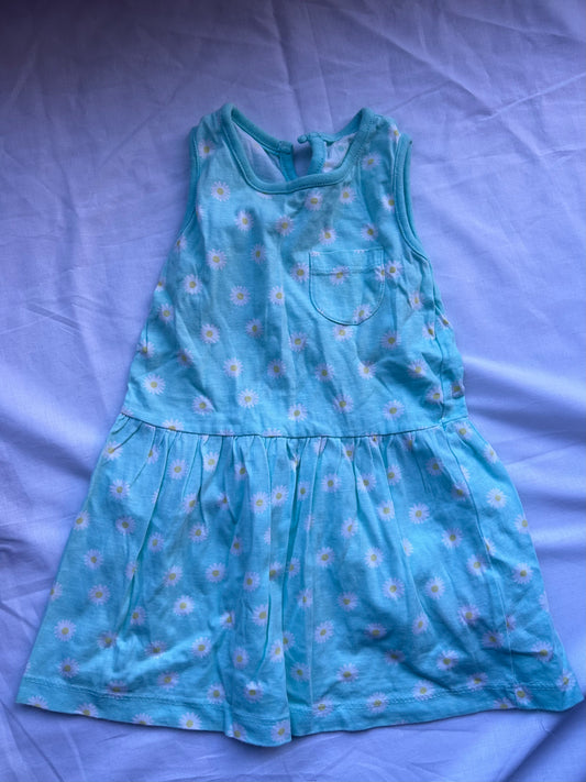 Baby 18-24 Months Green Daisy summer dress