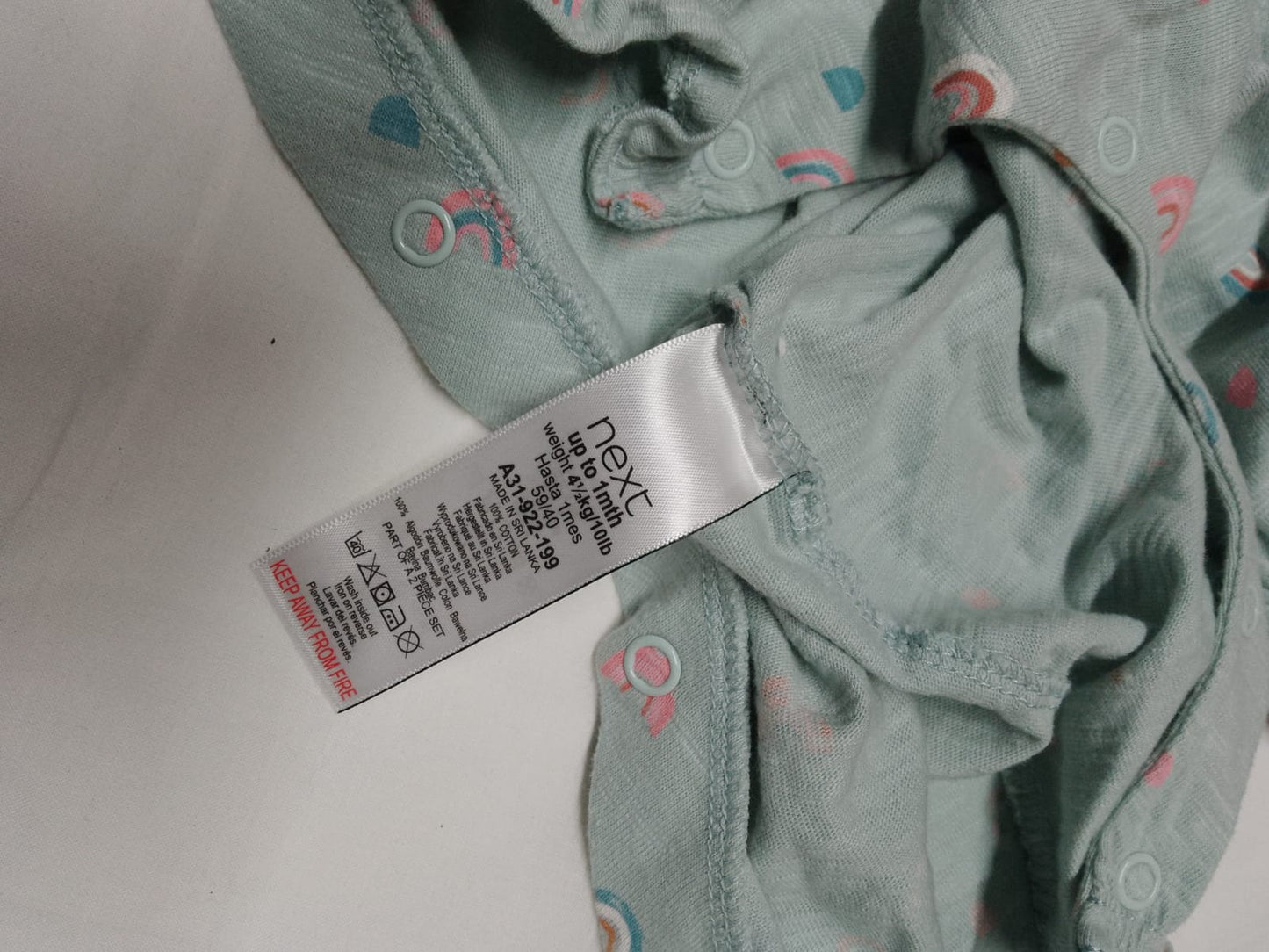 Baby up to 1 months rainbow strappy dungarees blue