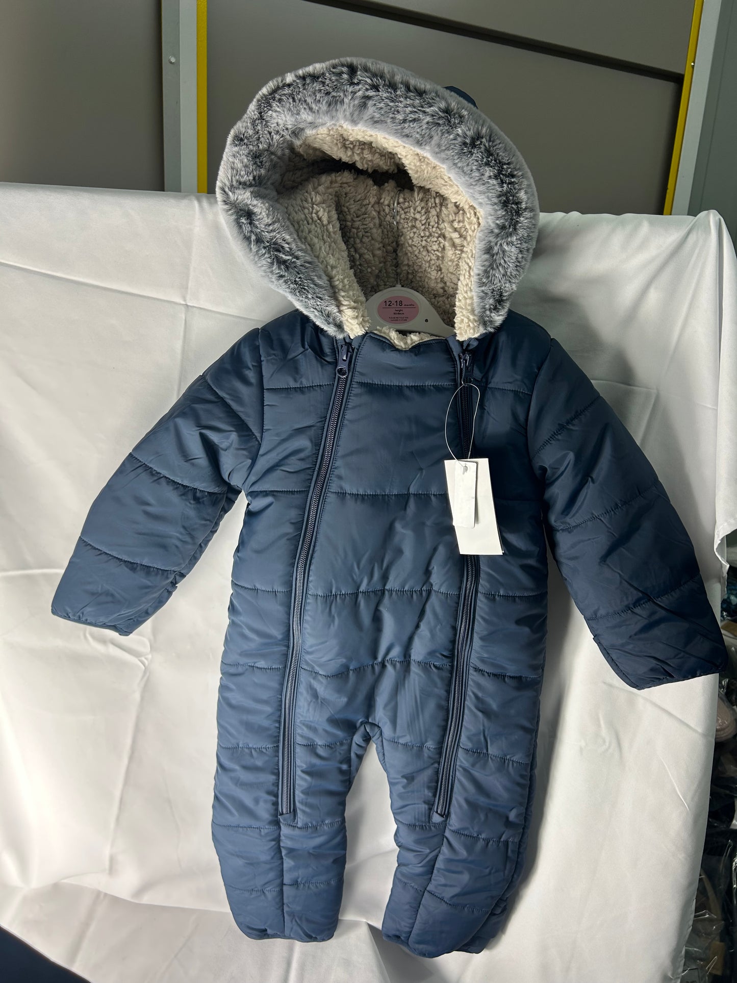 Kids size 12-18 months - navy snowsuit coat George@Asda