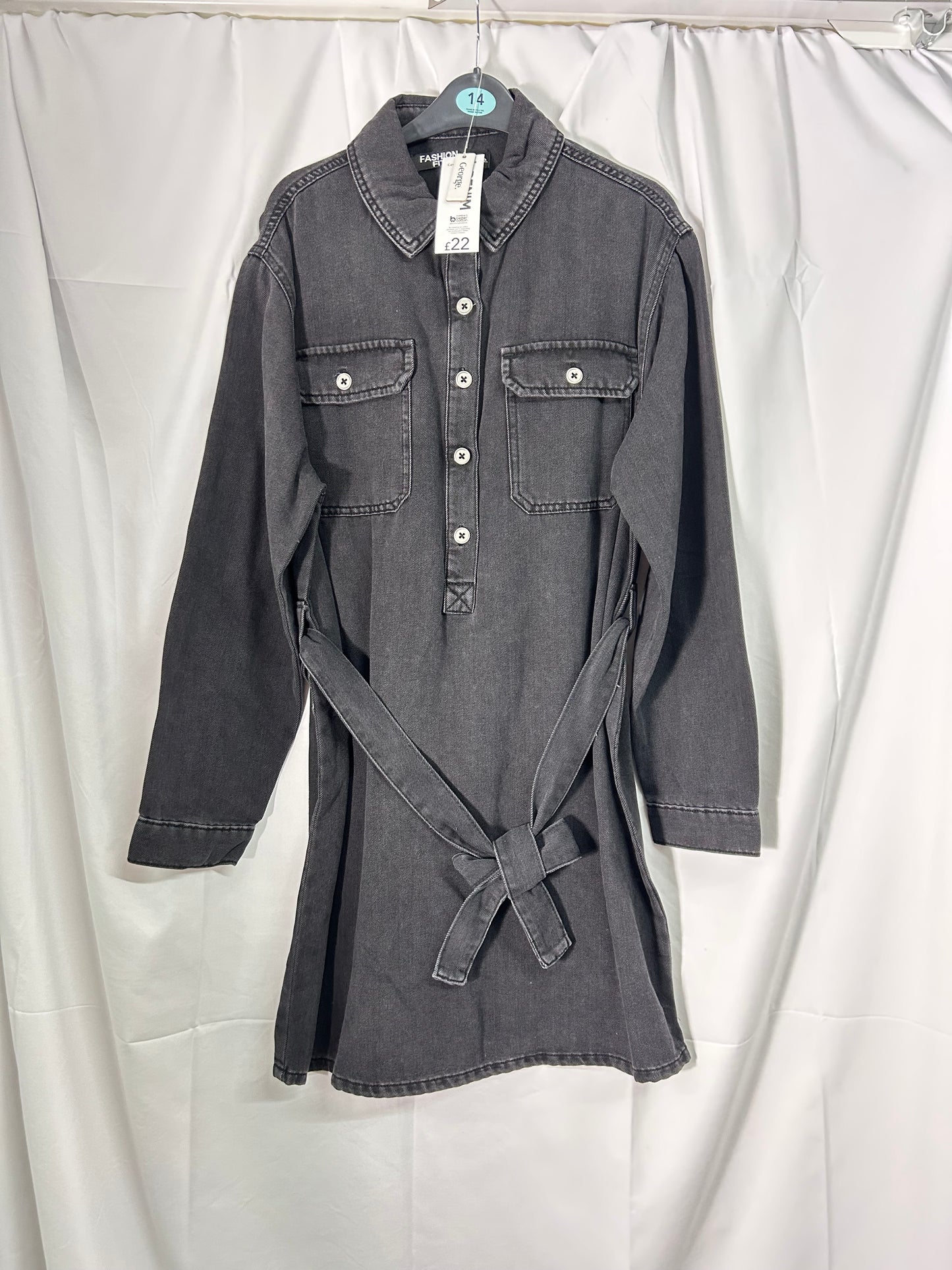 Ladies size 14 - grey denim dress George@Asda