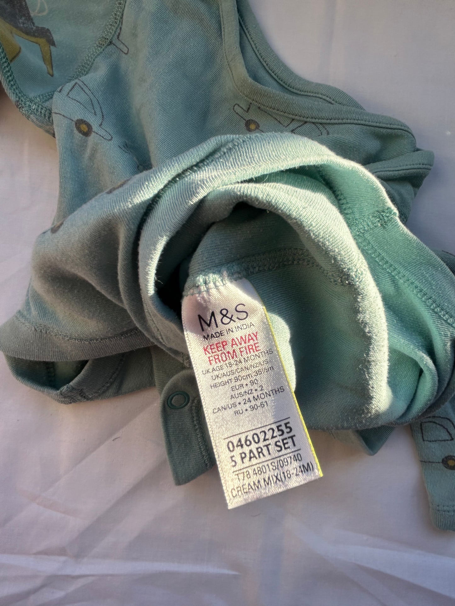 Baby 18-24 Months Blue Onesie Car and Lorry Babygrow