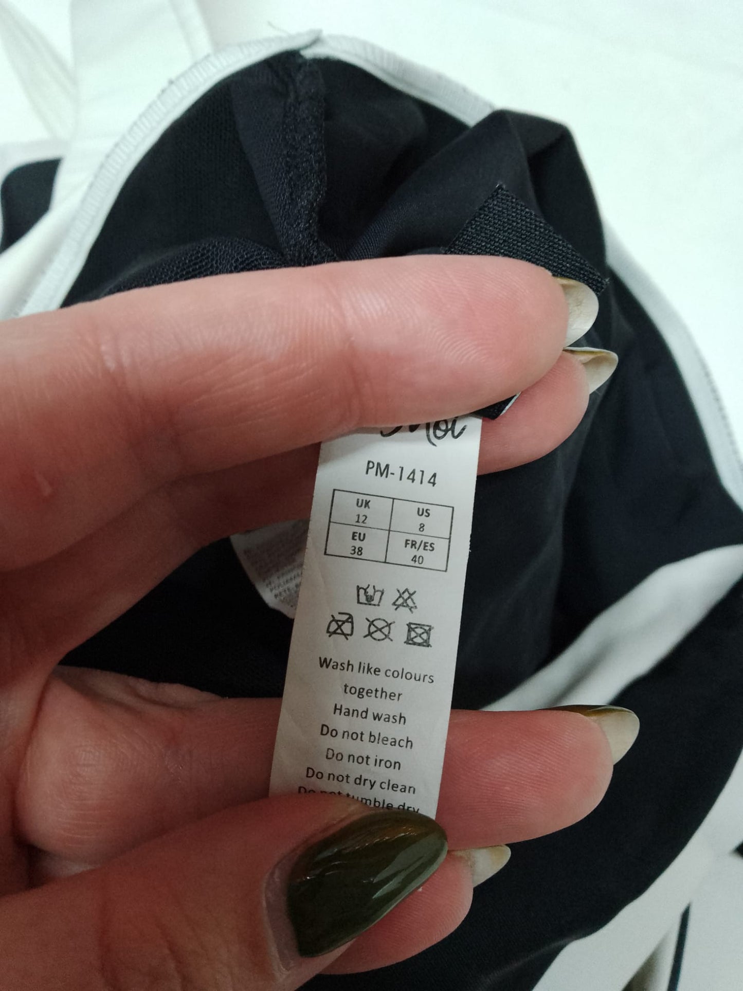 Ladies Black and White 'Pour Moi' Swimming Costume Size 12