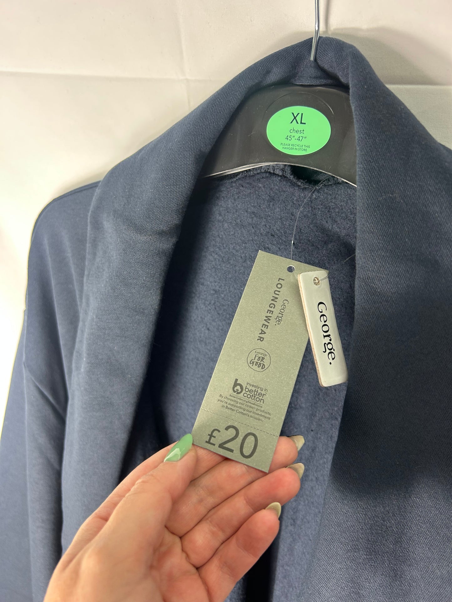 Men’s size XL - navy with white trim - dressing gown George@Asda