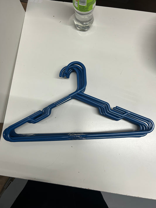 Pack of 10 blue plastic hangers