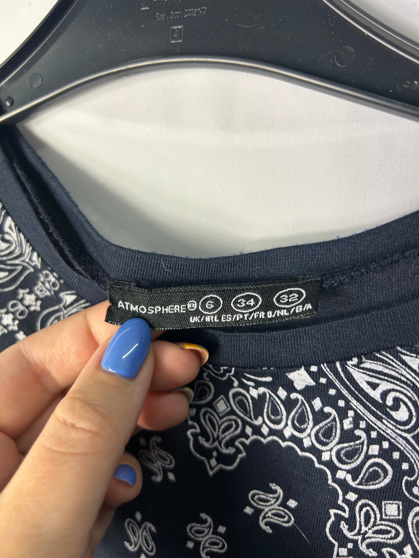 Ladies size 6 - Armosphere Navy paisley patterned vest top