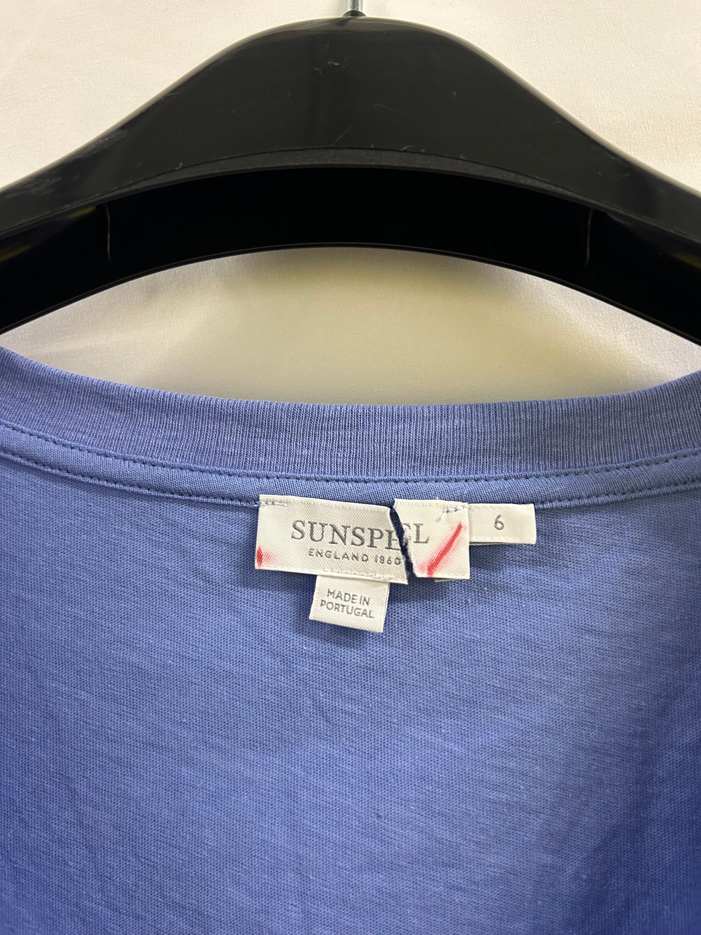 Ladies Size 6 Sunspel Blue Tshirt