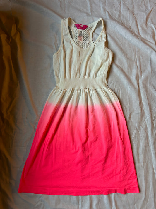 Kids Age 12-13 half White half Pink 'YD' dress