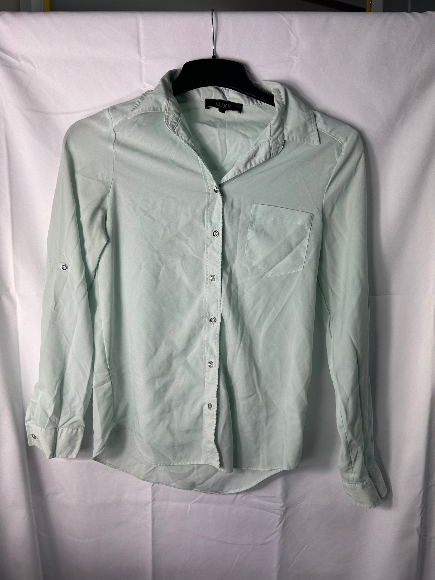 Ladies size 8 - Luxe pale green mint shirt