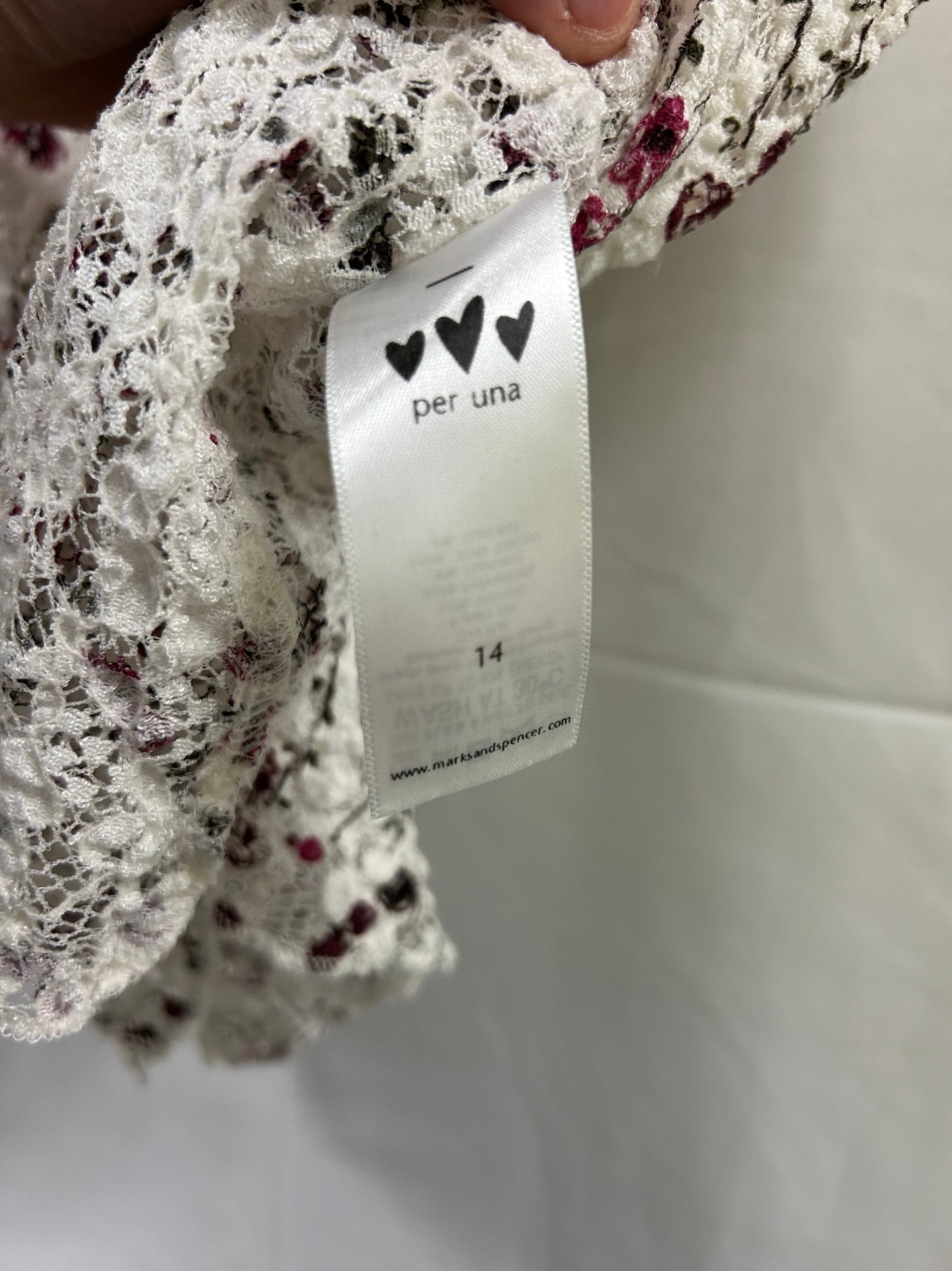 Ladies Size 14 Red and White Floral Vest Top