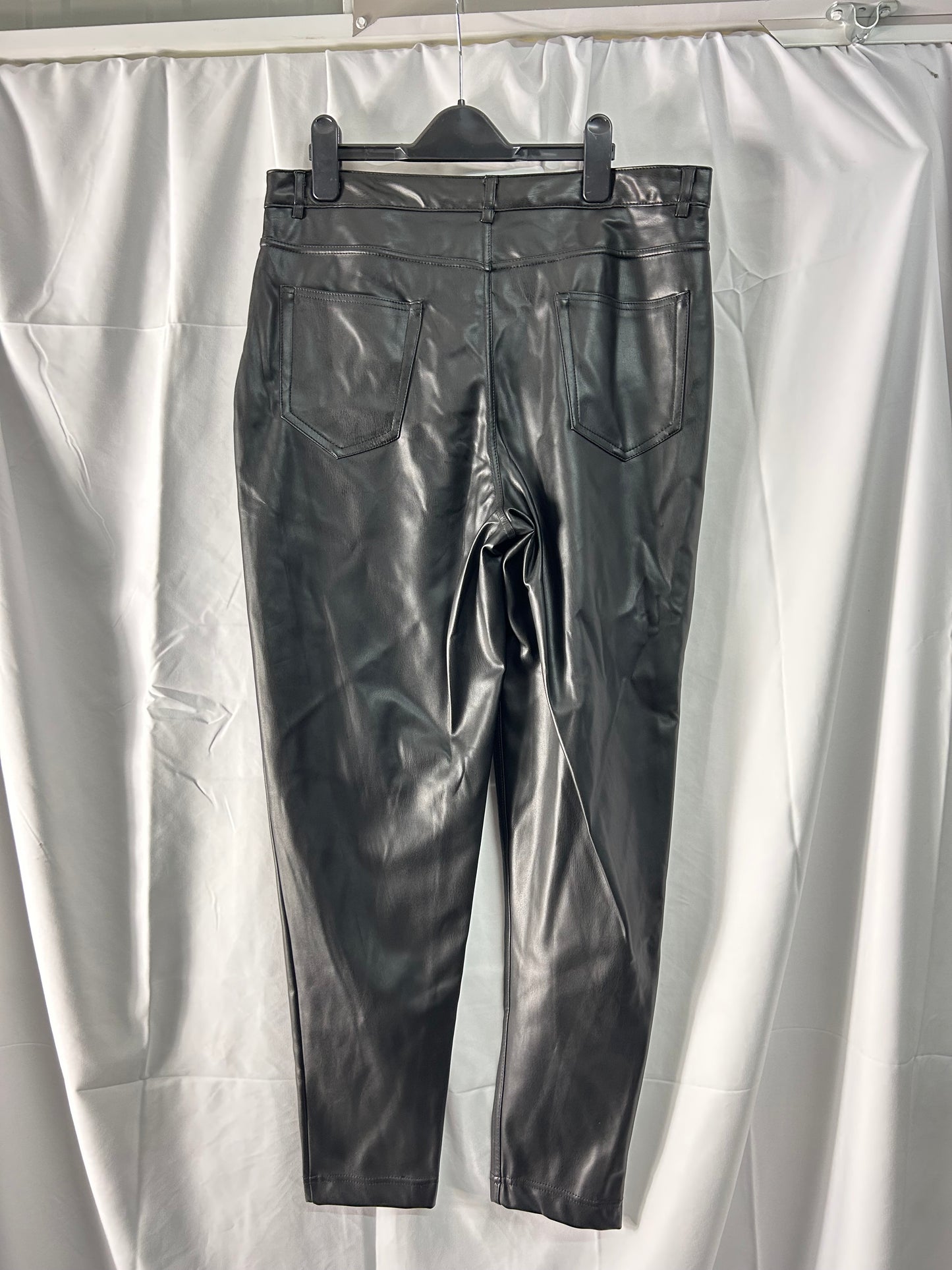 Ladies size 16 - black leather look trousers George@Asda