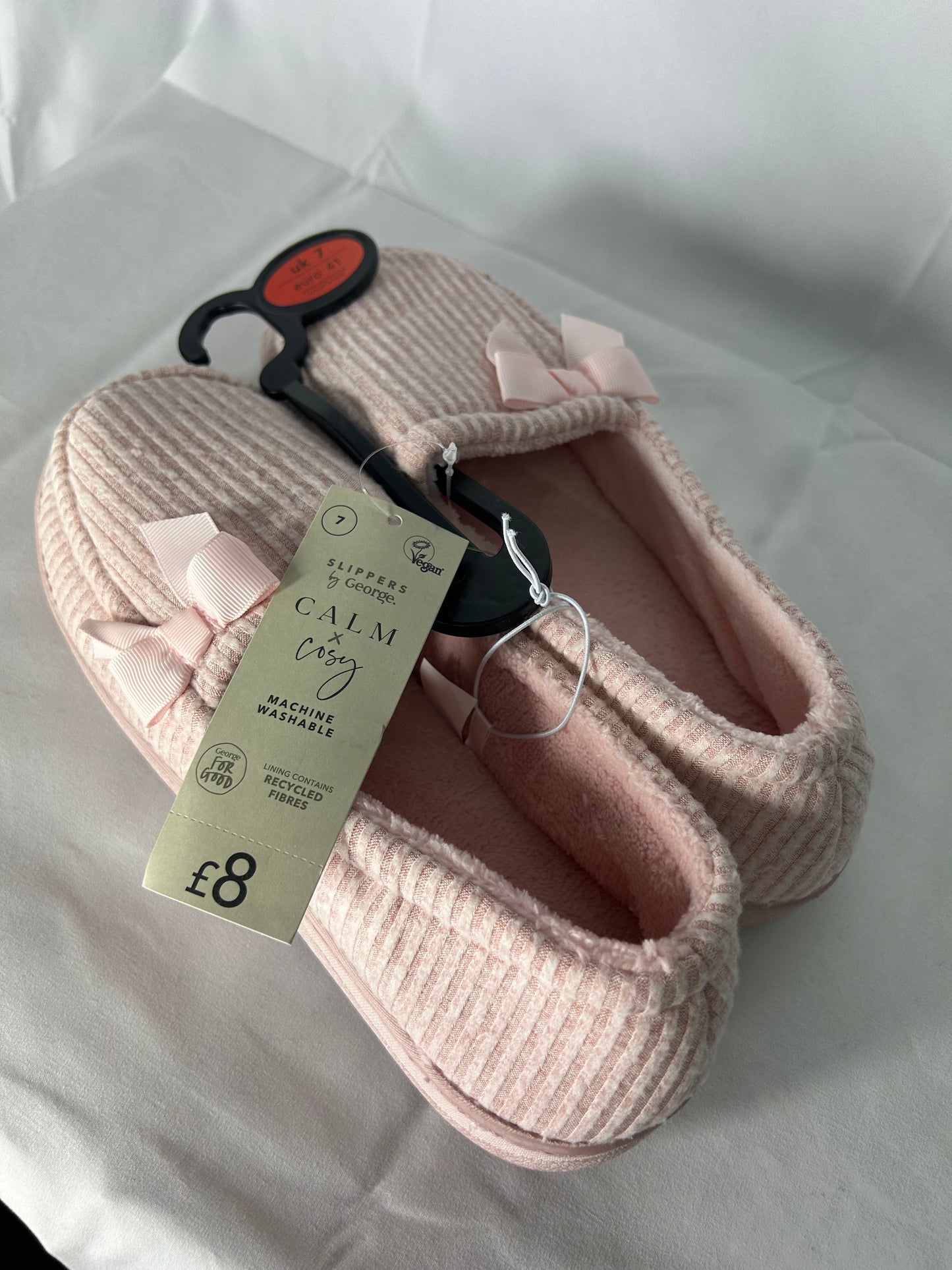Ladies size 7 - pink slippers George@Asda