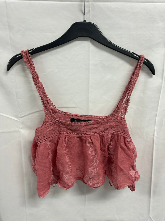 Ladies size small - pink vest crop top Zara