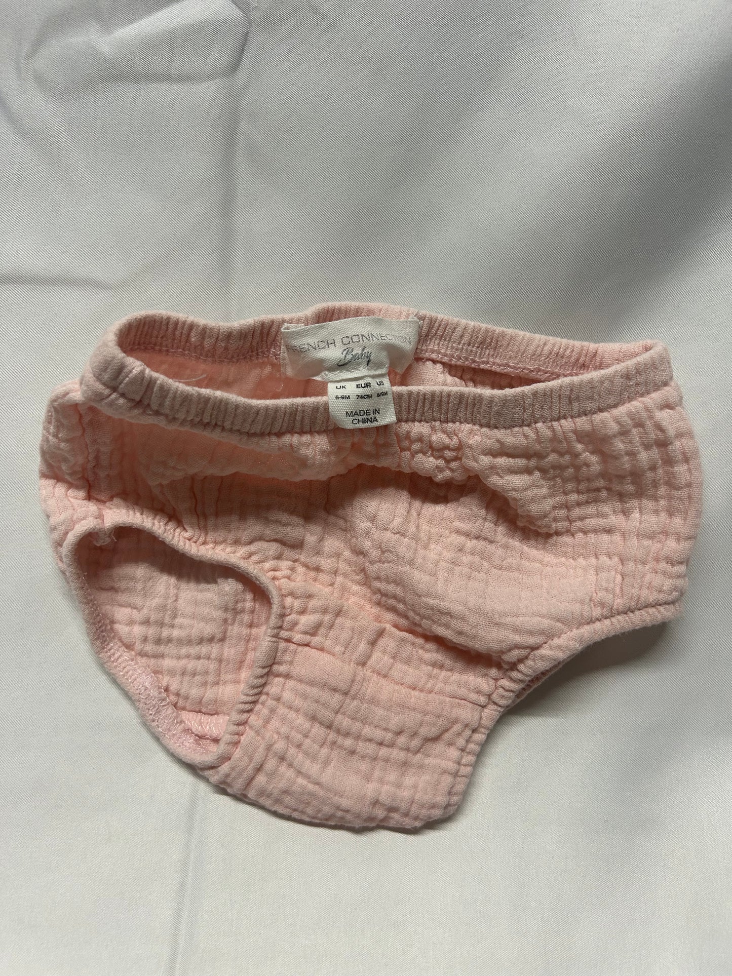 Baby 6-9 months pink French Connection underpants