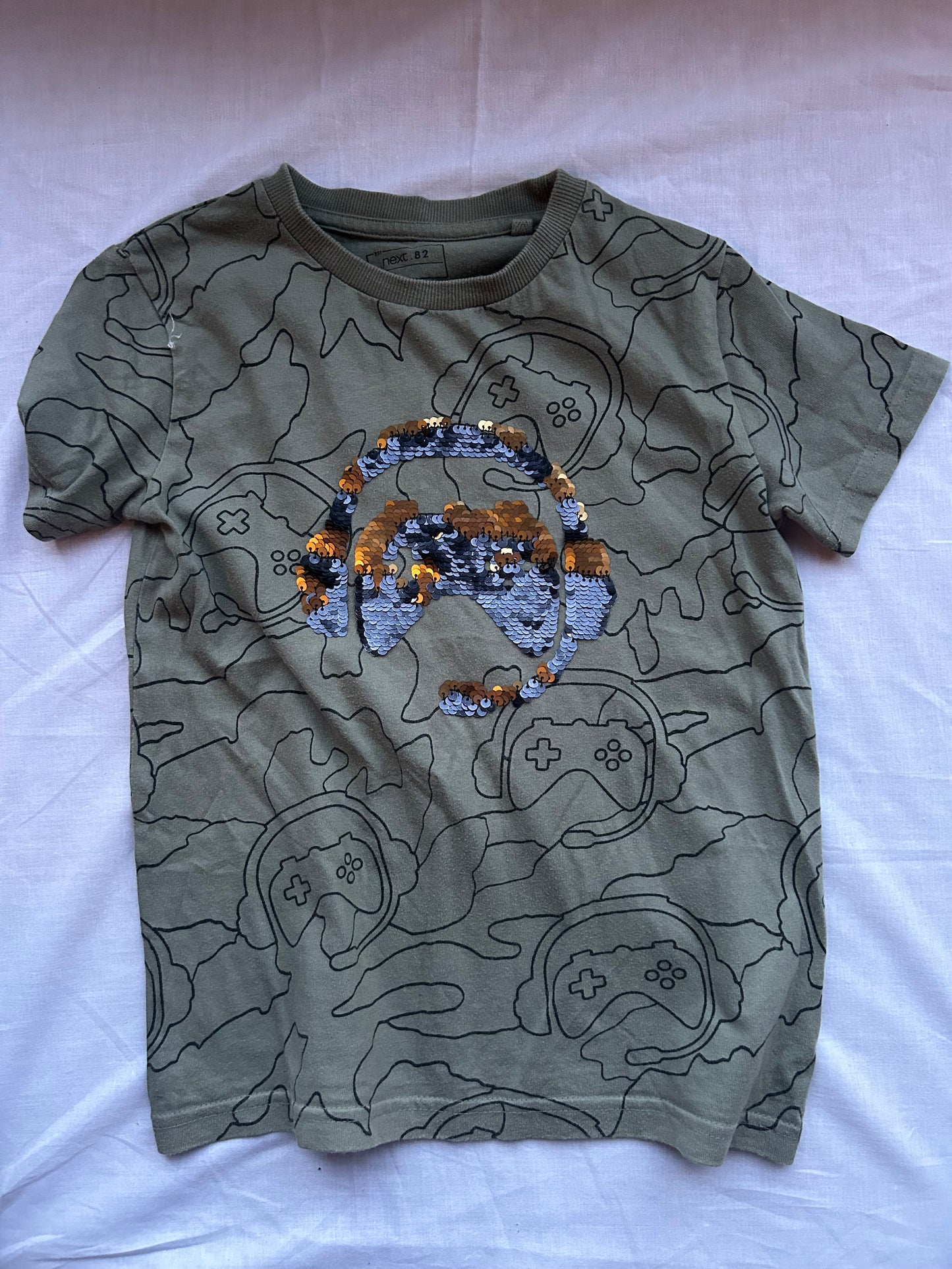 Kids 6 years Green 'Gamer' sequin top