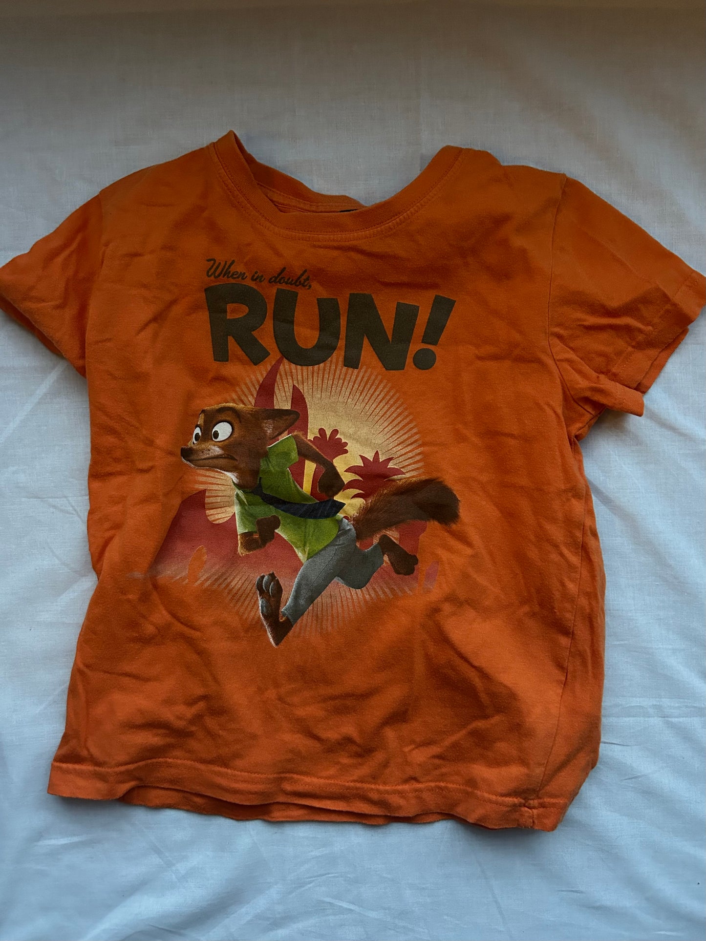 Kids 5-6 Orange Tshirt Zootopia
