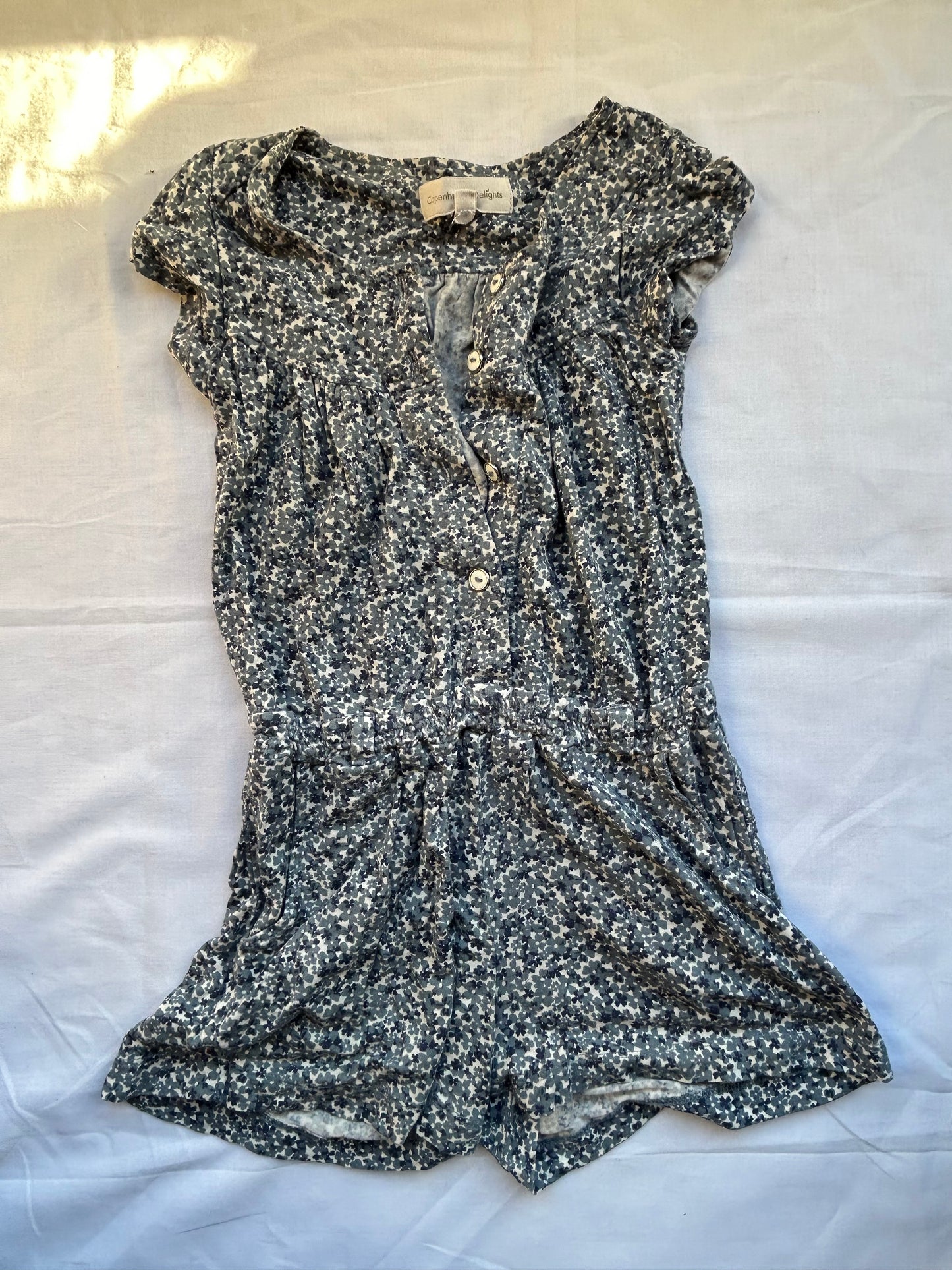 Baby 18-24 Months Navy Blue White Flowers romper