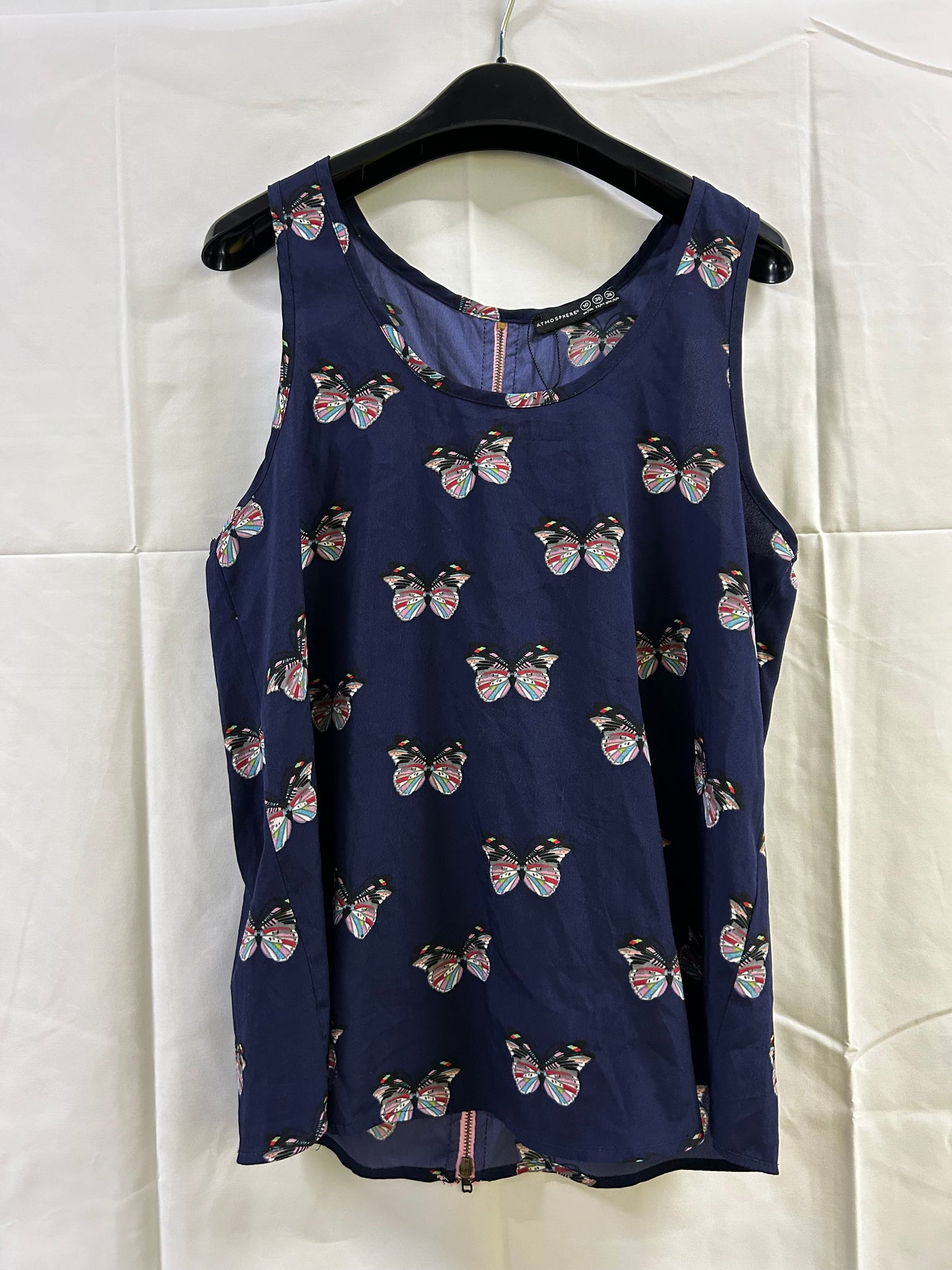 Ladies Size 10 Atmosphere Navy Butterfly Vest