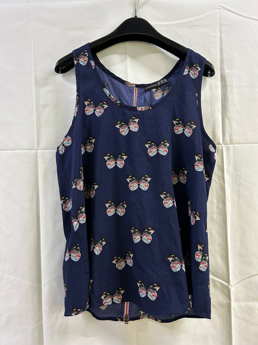 Ladies Size 10 Atmosphere Navy Butterfly Vest