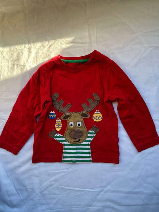 Baby 18-24 Months Red Reindeer Long Sleeve Top