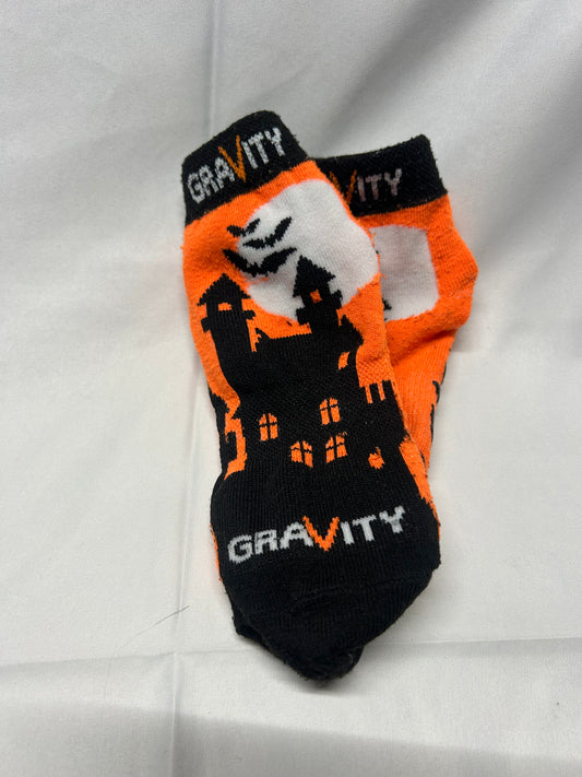 Kids Bright Orange and Black Gravity Socks