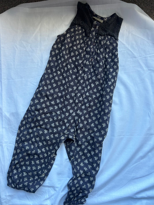 Baby 18-24 Months Blue Ditsy Playsuit Flowery